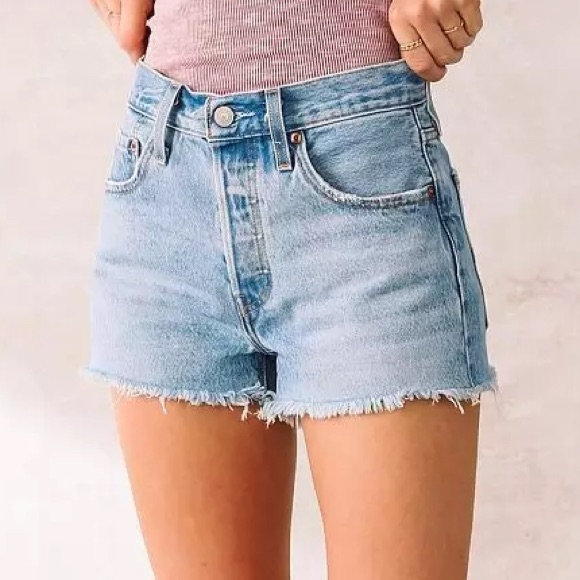 Levi’s Women's 501 Button Fly Cotton High-Rise Denim Shorts Luxor Baked Sz 30